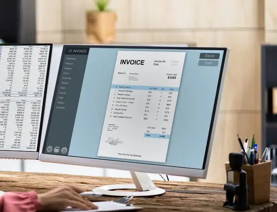 An invoice being read and structured by a document automation pipeline